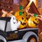 Set of 2 8FT Lighted Inflatable Truck with Jack-O-Lantern Pumpkins Decor
